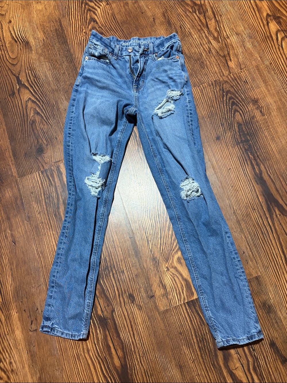 American Eagle Outfitters Light Blue Distressed Skinny Jeans
